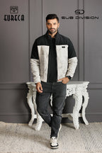 Eureca Men's Colourblock Quilted Jacket