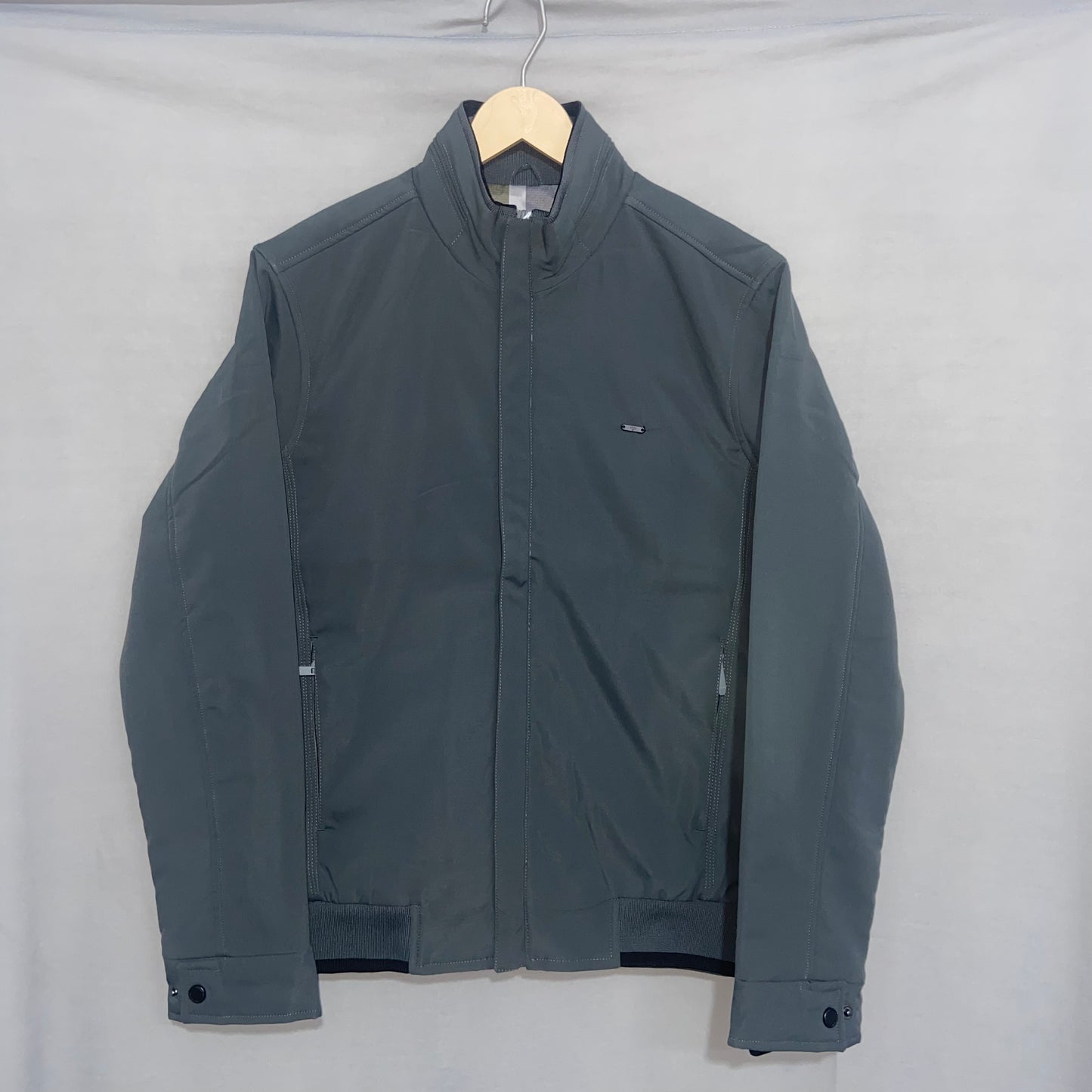 Solid Mock Collar Casual Jacket for Men