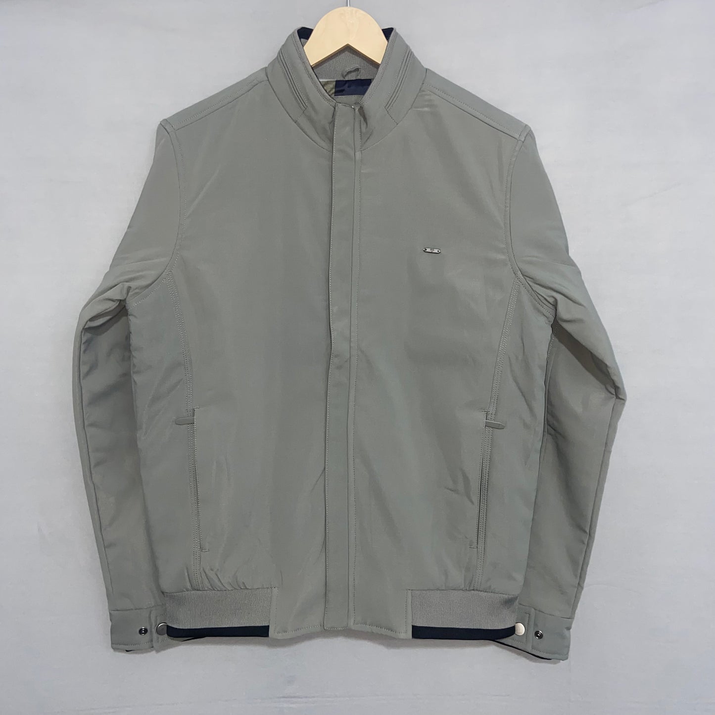 Solid Mock Collar Casual Jacket for Men