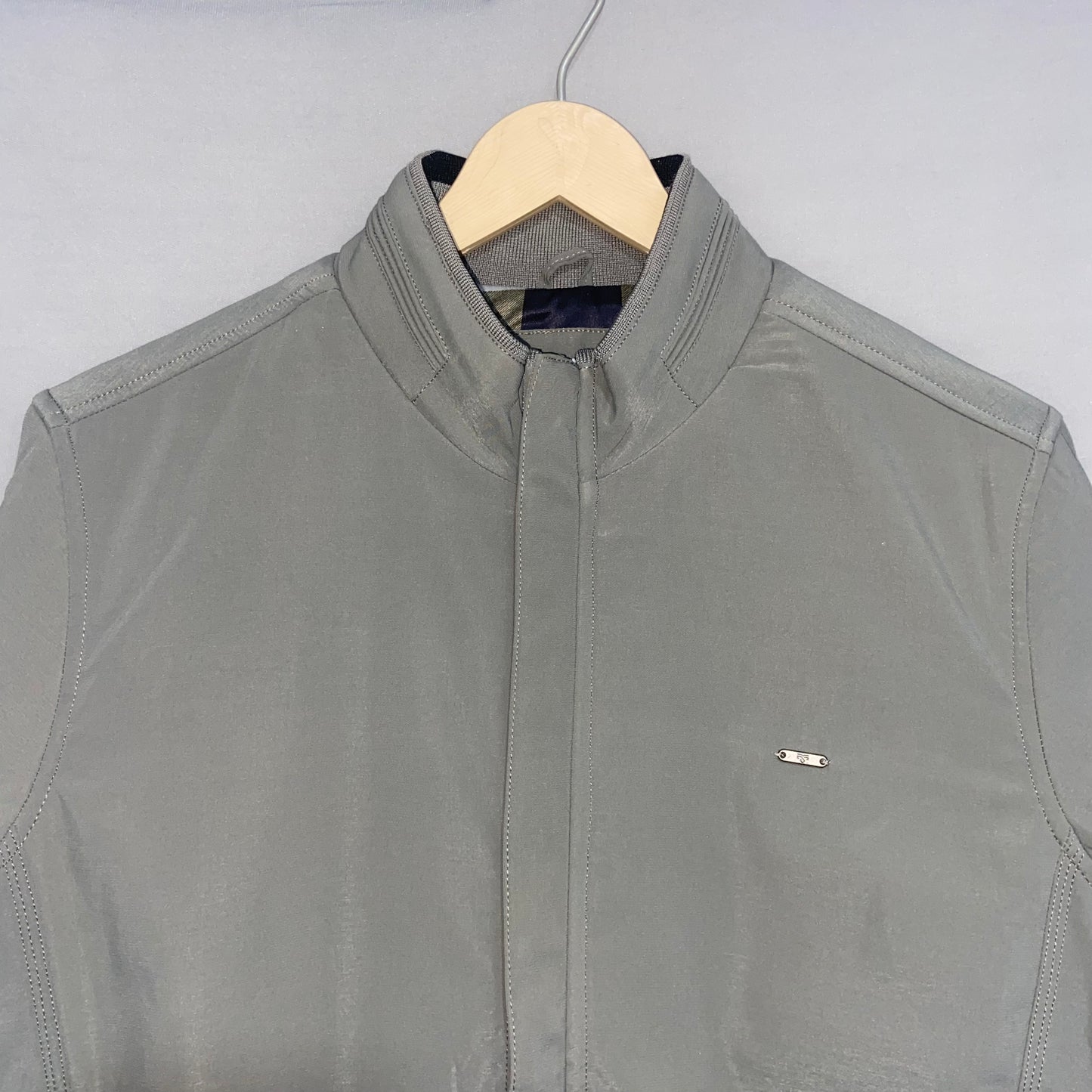 Solid Mock Collar Casual Jacket for Men