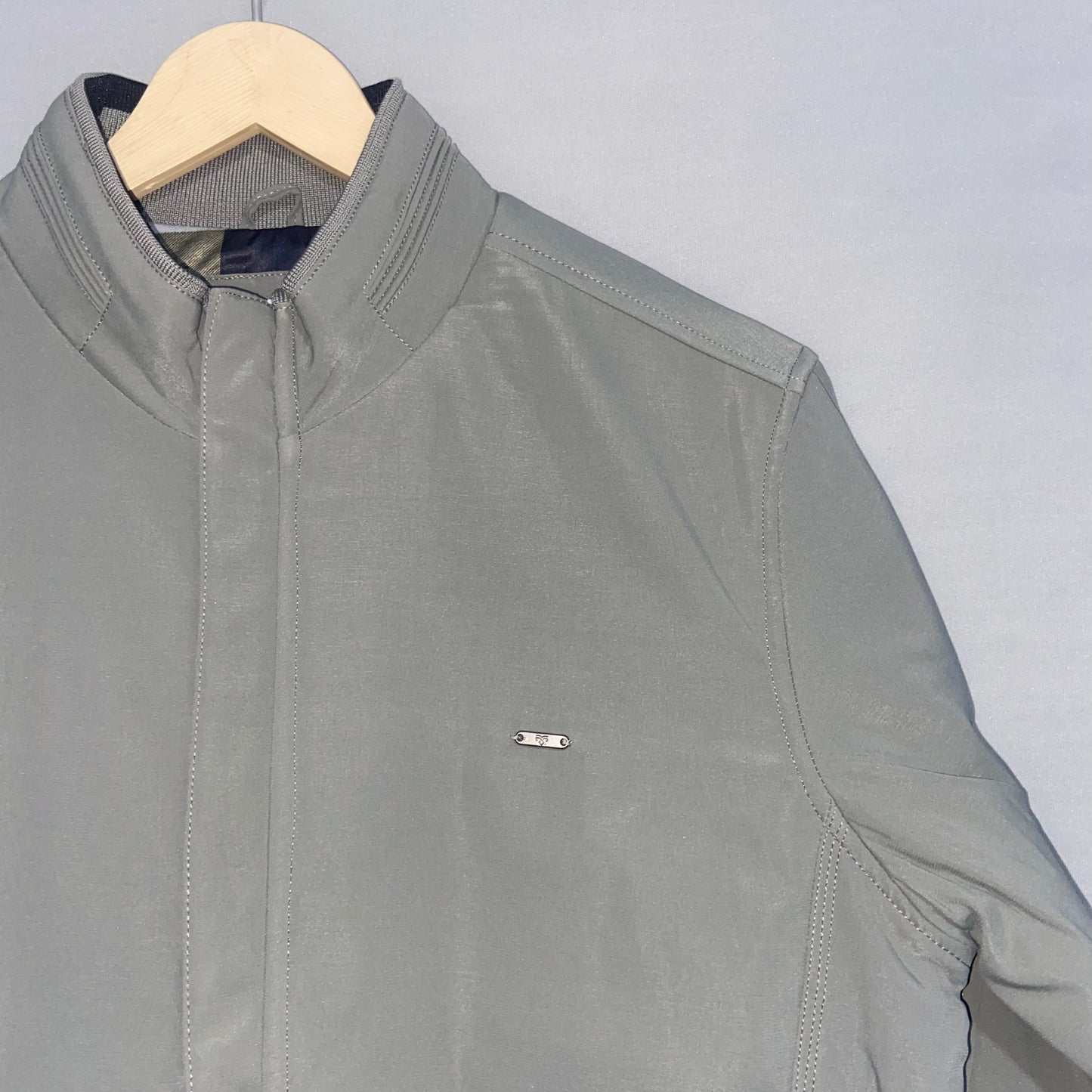 Solid Mock Collar Casual Jacket for Men