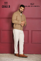 Eureca Men's Solid Quilted Jacket